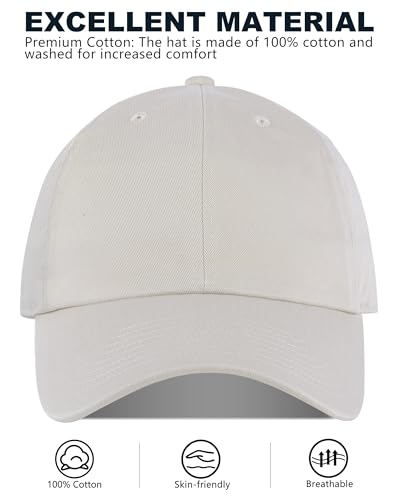 Image of GADIEMKENSD Unstructured Baseball Cap Adjustable Running Hat for Men Women Cotton Dad Plain Outdoors Activities 6 7 /8-7 3 /4