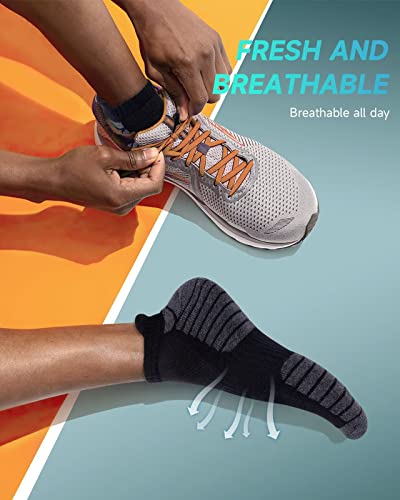 TANSTC Socks Men Women,6 Pairs Low Cut Anti-Blister Cushioned Athletic Running Ankle Sports Sock2