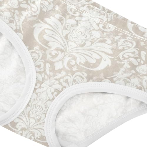 Vintage White Floral Vein Panties for Girl Toddler Girls Underwear Cotton Cartoon Briefs Kids Undies 2t4