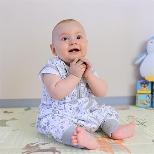 Image of Mama Cheetah Toddler Sleep Sack with Feet in 1.0 Tog Organic Cotton for Boys and Girls, Baby Sleep Bag with Legs and 2-Way Zipper, Early Walker Medium