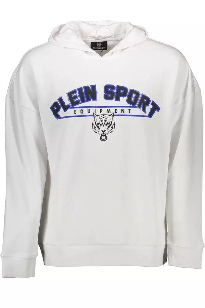Philipp Plein Sport Logo sprzęt biała bluza z kapturem, biały, M