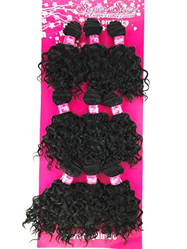 Cabelo Organico identico Ao Humano Cacheado Super Star Platinum 9 Telas 260Gr Cor:Preto