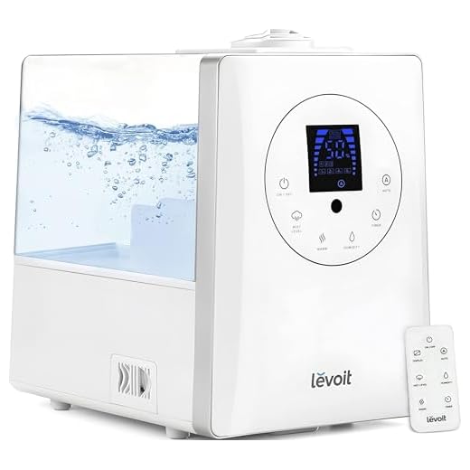 LEVOIT Humidifiers for Bedroom Large Room Home, 6L Warm and Cool Mist Ultrasonic Air Vaporizer for Plants and Whole House, Built-in Humidity Sensor, Essential Oil Diffuser, Whisper Quiet, Timer, White
