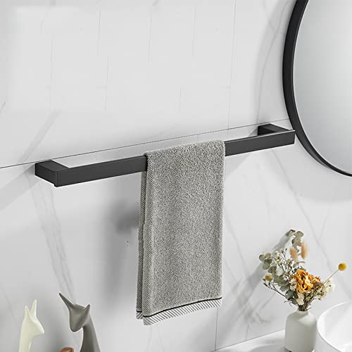 Porte-serviettes mural en acier inoxydable 60 cm noir mat de bain - 3
