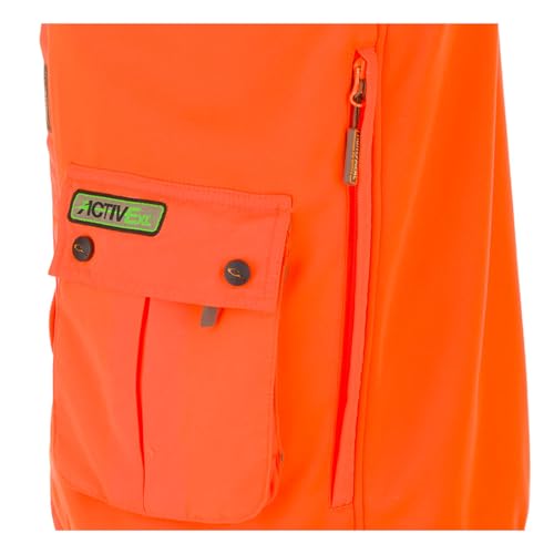 DRAKE Men's Blaze Orange Functional Hunting Vest with Scent Control | Side Entry Fleece-Lined Hand-Warmer Pockets4