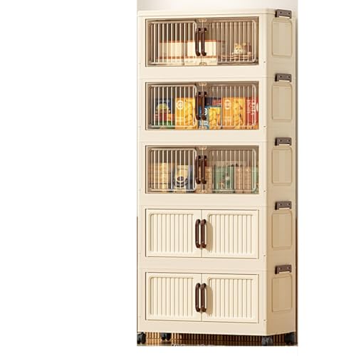 Angoda 可折りたたみ収納ボックス 磁性戸ドア 脚輪付き収納ケース 半透明収納箱 多機能衣物収納盒 前開き式 蓋付き 省スペース 組立て容易 厚手耐用 防塵 防かび 防湿 無臭 大容量 一体式設計 複数サイズ選択可能 文書 衣類 寝具 おもちゃ 小物