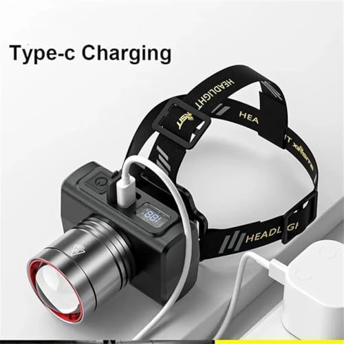 Image of LED Headlamp with Motion Sensor, Rechargeable Battery, Multi Modes, Adjustable Fit, Water-Resistant for Camping, Hiking, Night Work