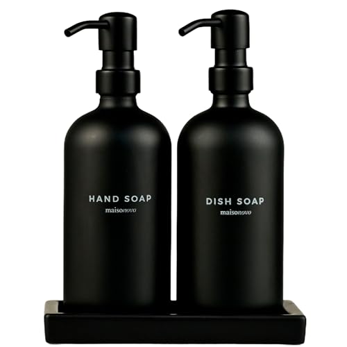 Image of Maisonovo Bathroom Soap Dispenser Set - Black Soap Dispenser Black Pumps