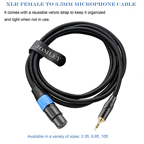 Jomley Xlr To 3.5Mm Cable, Unbalanced Female Xlr To 1/8 Inch Mini Stereo Jack Aux Microphone Cable Mic Cord For Cell Phone, Laptop, Speaker, Mixer - 3.3Ft #TOP1