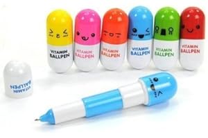 24-Pack Vivid Mood-Lifting Vitamin Pill Ballpoint Pens