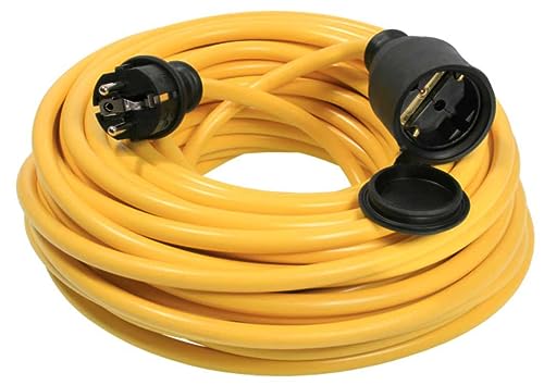 as - Schwabe Rallonge électrique 10 m - 230 V, 16 A - Fiche de Contact de Protection - Câble d'extension d'alimentation d'extérieur - Rallonge pour l'extérieur - K35 AT-N07V3V3-F 3G2,5 - IP44 -