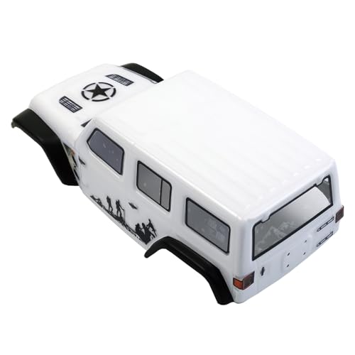 1/24 RC Crawler Body,132.5mm Wheelbase Jeep Wrangler Shell Soft Shell, for AXIAL SCX24 1/24 RC car Shell Modification Parts Upgrade (White, with Stickers) by YSKMLOLP - Image 4