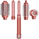 HITTIONA 5 in 1 Airstyler & Hairstyler, High Speed Ionen Föhn Mit Frizz-Free Volumenbürste, Zum Styling, Volumisieren, Locken und Glätten mit Reisetasche für Besondere Anlässe, Reisen
