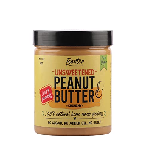 Image of Banter Crunchy Peanut Butter with Homemade Goodness - 100% Natural, Unsweetened, Vegan, and High in Protein for Fitness Enthusiasts by | 100% Natural Peanut Butter (Crunchy) - 450 gram