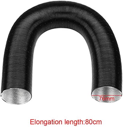 POHOVE 42/60/75mm Preheater Hose Air Inlet Pipe,Air Duct Drain Hose Car Heater Duct Vent Warm Air Outlet for 2000/6000 W Air Heaters, Aluminum Foil Heater Duct Pipe Car Air Ducting Hose