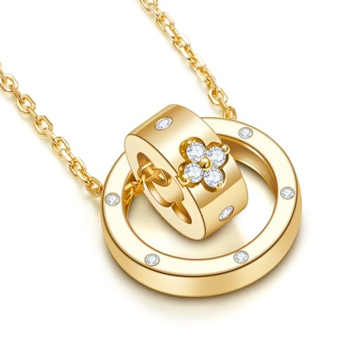 Clover Necklaces for Women Dainty Pendant with Premium Emerald/Moissanite(D Color VVS1 Clairty 3EX Cut)|925 Sterling Silver 14K Gold Plated Non Tarnish2
