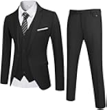 Men's 3 Piece Wedding Suit Set One Button Slim Fit Jacket Blazer Vest Pants Set Groom Prom Tuxedo Suits