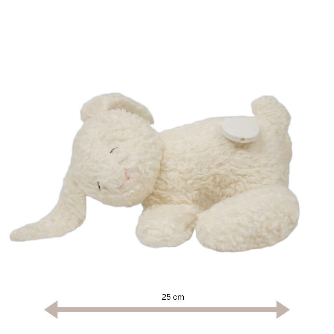 Efie — Bio doudou musical – lièvre | en coton 100% bio | GOTS certifiée | rembourrage de laine de mouton |fabriqué en Allemagne |Jouet durable pour bébé | Mélodie „LaLeLu"