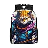Xerial Warrior Cat Backpack Waterproof Anti Theft Durable Light Laptop Bag Backpacks For Women Men Travel Gym Backpack