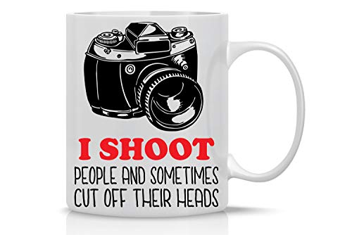 Product Image of the AW Fashions I Shoot People and Sometimes Cut Off Their Heads 11oz Sarcasm Unique Gag Gifts for Photography Lover Funny Photographer Coffee Mug Gag Gifts Great Birthday Coffee Ceramic Tea Cup