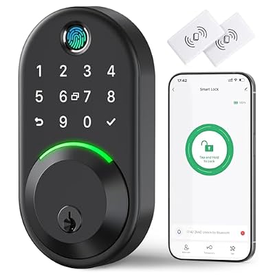 Smart Deadbolt Door Lock with Keypad:Yamiry Fingerprint Keyless Entry Deadbolt,Digital Smart Locks for Front Door,Electronic Code,Easy Installation