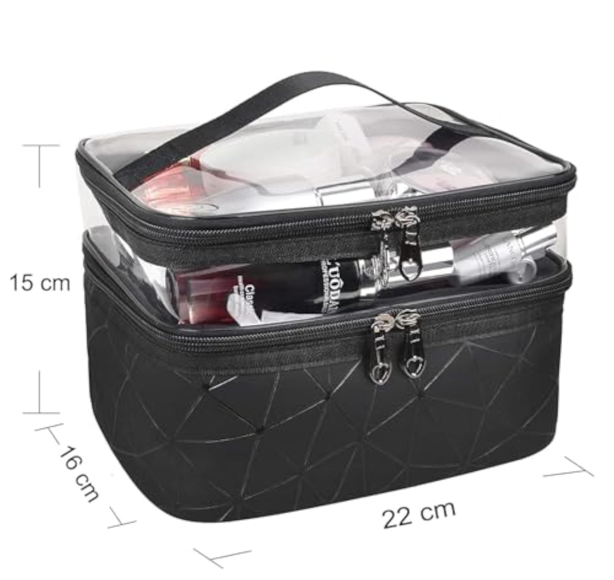 Makeup Bag, 2 Layer Waterproof Large Portable Organizer