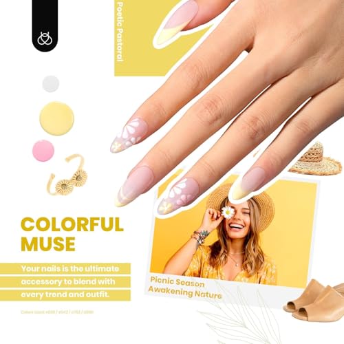 beetles 44pcs Gel Nail Polish Set - 36 Colors Colorful Muse Gel Polish Kit Pink Nude Red Yellow Green Black White Glitter Nail Kit Base Top Coat UV LED Needed Salon DIY Home Gift for Women - Image 4