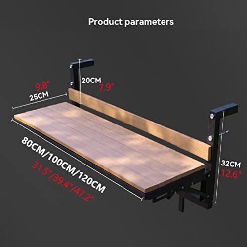 Table de balcon suspendue pliable et réglable en hauteur