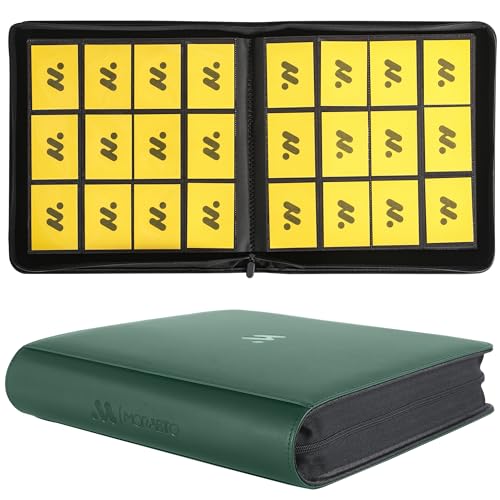 Image of Card Binder 12 Pocket,Trading Card Binder Holds up to 1200 Cards with 50 Sleeves,Zipper Card Holder Album Compatible with TCG Card /Game Cards /Sports Card