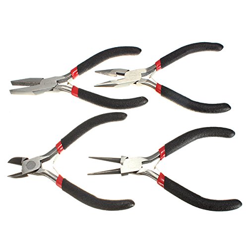 BLUECELL 4Pcs Mixed Needle Round Nose Pliers Tool Kit Jewelry Making Tool