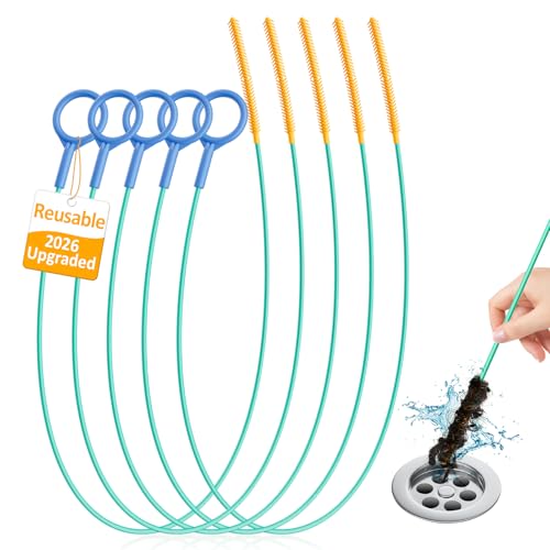 Reusable Drain Snake Hair Drain Clog Remover 30 Inch, 2026 Upgraded Sink Snake Drain Hair Removal...