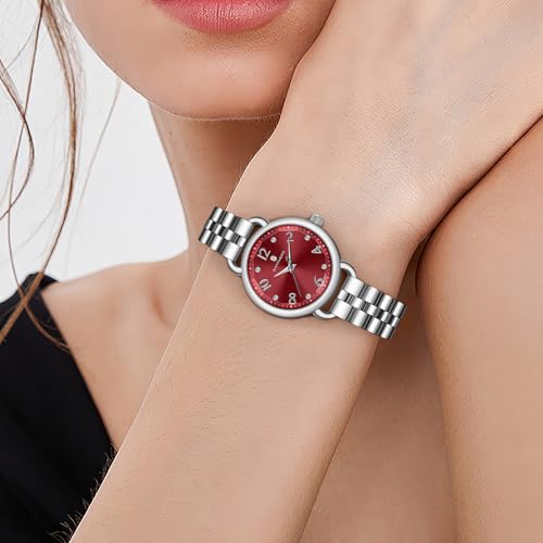 Image of Sapphero Ladies Watch Easy to Read Wristwatch, Women's Quartz Watch with Stainless Steel Strap, 5 ATM Waterproof, Classic Elegance Women Business Waterproof Watch