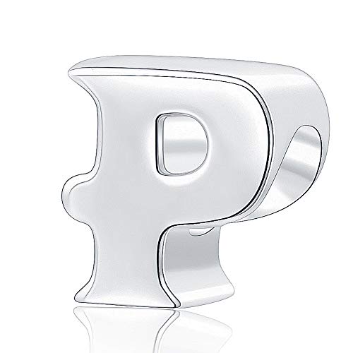 Alphabet Charms Authentic 925 Sterling Silver Letter Initial A-z Alphabet Beads for Christmas Mothers Gifts (P)