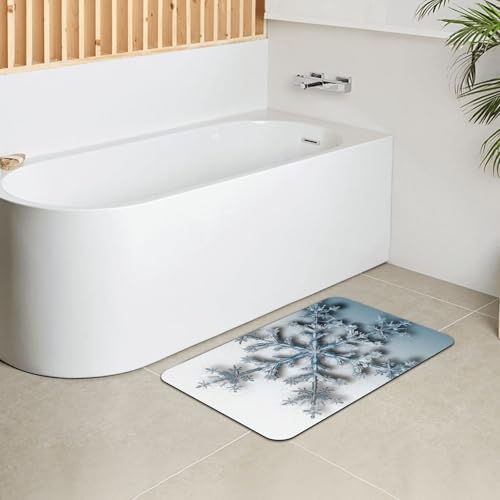 Tapis de bain en pierre flocon de neige antidérapant