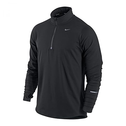 Nike Men's Element Half Zip Running Top, Black/Black, XL