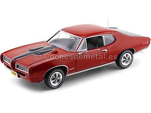 Auto World 1968 Pontiac GTO Royal Bobcat Red-Black 1:18 AMM1153