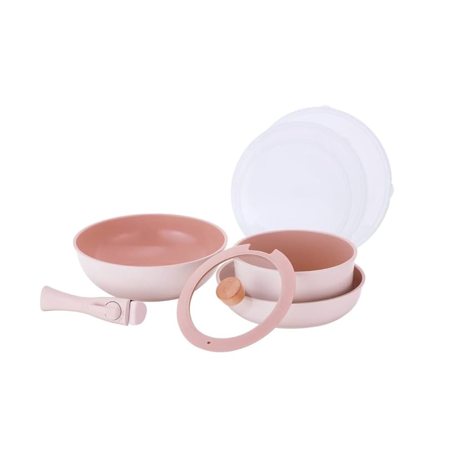 NEOFLAM FIKA シャーベットフライパン・鍋7点セット【ピンク】