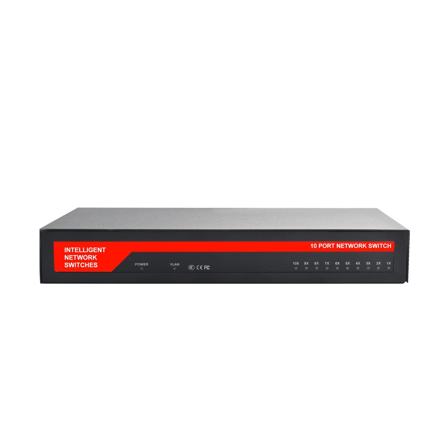 Switch di rete Gigabit Ethernet a 10 porte, switch LAN plug and play a 10 porte, 8 porte 100/1000 Mbps, splitter splitter, hub Ethernet senza ventola, desktop, non gestito, VLAN, per NVR