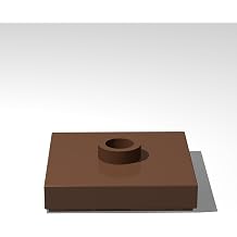 Classic Building Plate Bulk, Modified 2x2 with Groove and 1 Stud in Center Jumper, 160 Piece, Compatible with Lego Parts and PiecesColorBrown