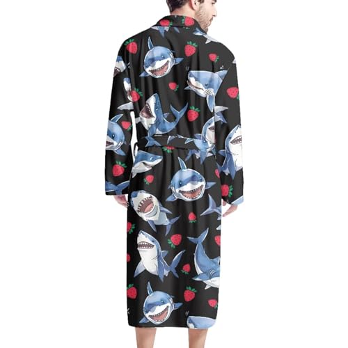 Belidome Men Bathrobe with Pockets Long Sleeve Soft Long Robe for Spa Party2