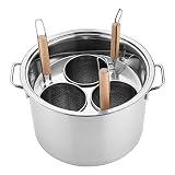 Cuiseur à pâtes - Ensemble de Cuisson à pâtes 3/4/5 Trous avec Panier passoire - Marmite Multifonctions en Acier Inoxydable pour la Cuisine - L'ensemble d'inserts idéal