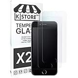 Borde Del Cristal Redondeados KSTORE365 2 Piezas, Cristal Templado para iPhone 6 / 6S, 9H Dureza, Protector De Pantalla, Vidrio Templado, Adhesivo En Todo El Cristal, 2.5D Borde Redondeado para iPhone 6 / 6S
