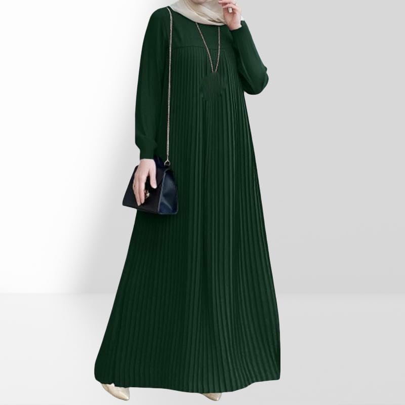 Robe longue plissée opaque et ample style arabe pour masquer les formes - 6
