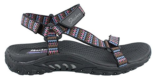 Skechers Cali Women's Reggae Redemption Gladiator Sandal, Black Multi, 7 M US