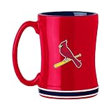 MLB St. Louis Cardinals Coffee Mug14oz Sculpted Relief, Team Color, 14 Ounce
