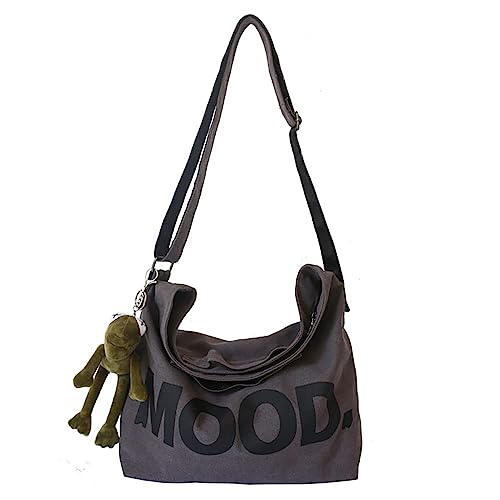 Canvas Messenger Vintage Bag Letter Pattern Crossbody Bag Emo Goth Shoulder Satchels Y2K Harajuku Bag Grunge Handbag - Main Image