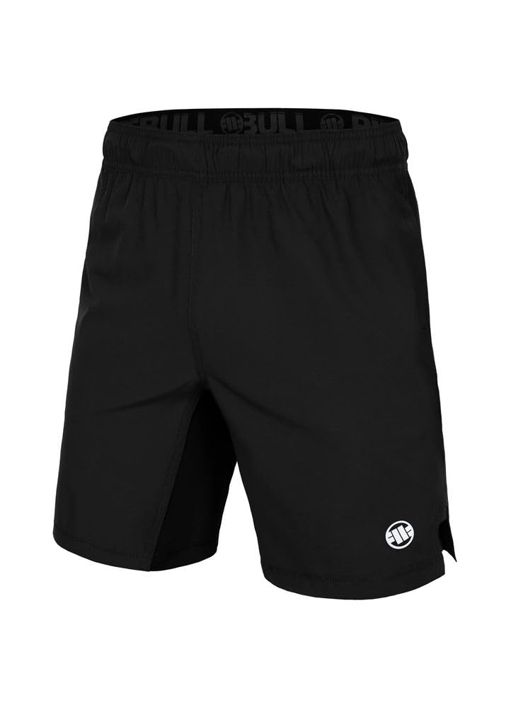 Pitbull Męskie spodenki sportowe, spodnie treningowe, cienkie, szybkoschnące, krótkie spodenki Gym Pit Bull West Coast Performance Pro Plus Solid Black spodnie do biegania