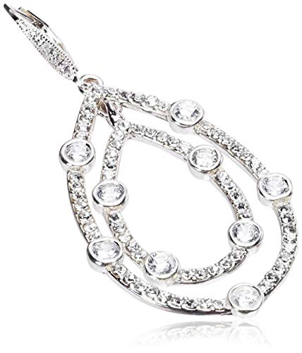 Anne Klein Women's Silver Tone Pave Orbital Drop Earrings, Silver Tone, One Size #TOP2
