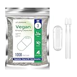 ATLEMISME Empty Vegan Capsules Size 3 - Vegan Capsules Empty (1000 Count) Empty Capsules DIY Vegetable Capsule Filling