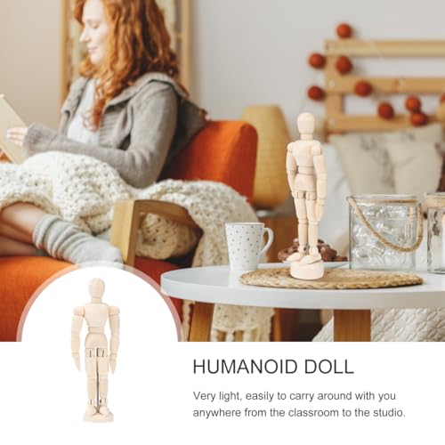 Image of Artists Wooden Manikin Jointed Mannequin: 12 Pack 4.5 Inch Artist Mannequin Model Drawing Figure Model Wooden Mannequin Artist Manikin with Stand for Drawing Painting Desk Decoration